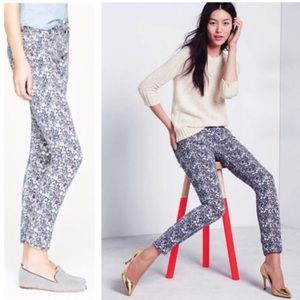 J. Crew Floral Pattern Skinny Jeans (Ankle length)